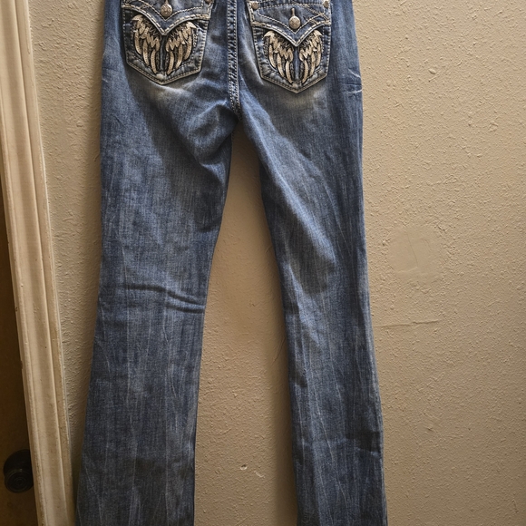 Miss Me Women's Blue Embroidered Jeans 27 X32 - Picture 2 of 9